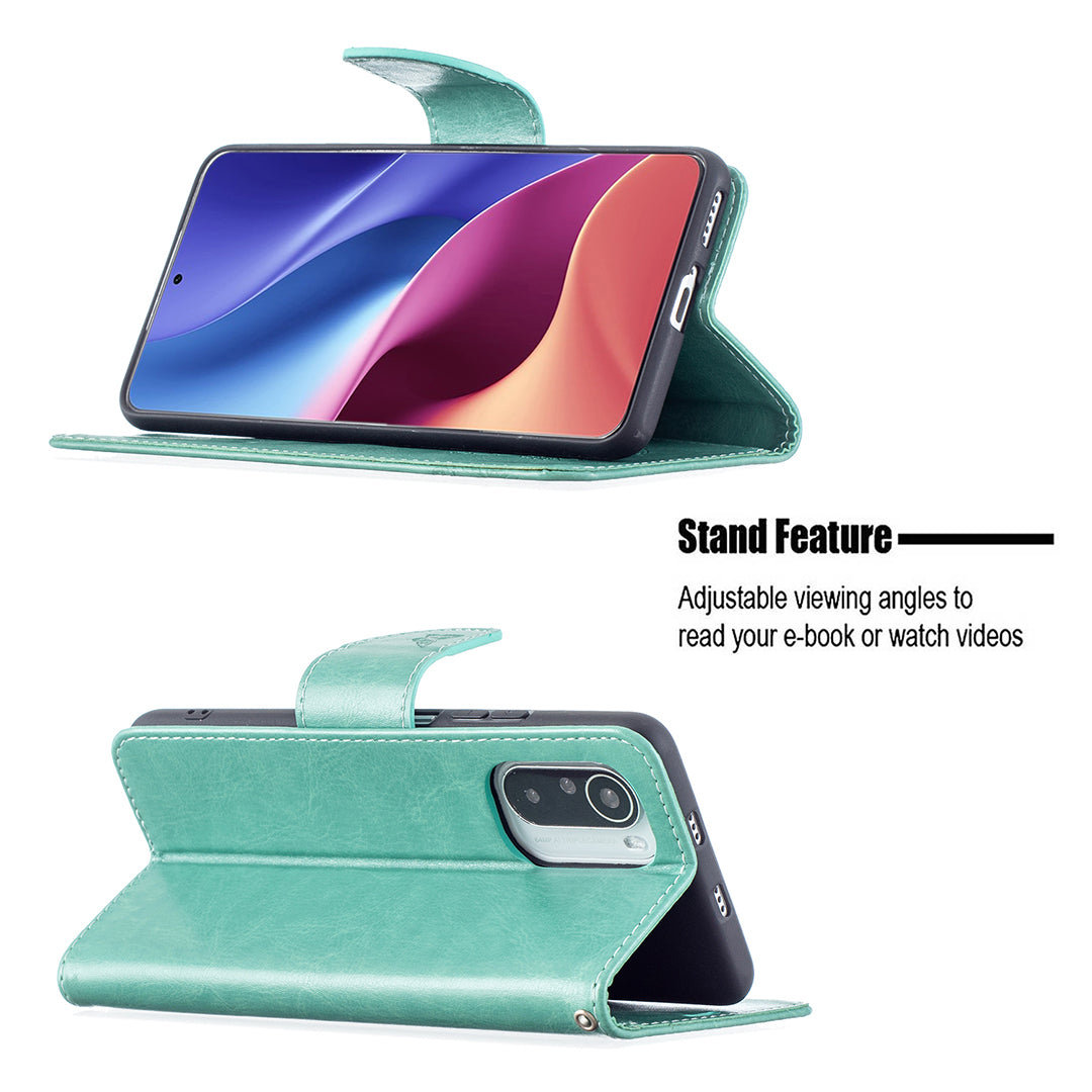Imprint Butterflies Flower Wallet Stand Leather Case for Xiaomi Mi 11i / Poco F3 / Redmi K40 Pro / Redmi K40 / Redmi K40 Pro+
