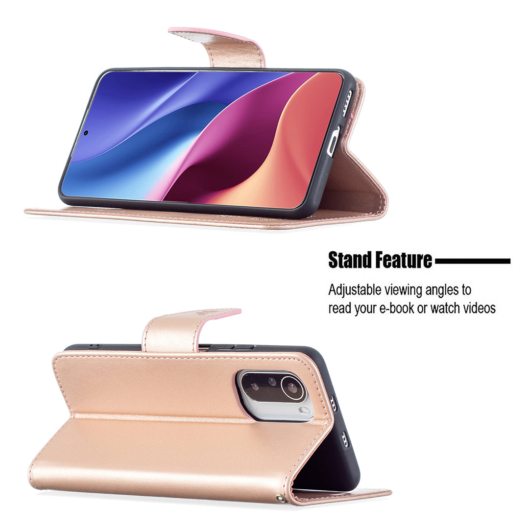 Imprint Butterflies Flower Wallet Stand Leather Case for Xiaomi Mi 11i / Poco F3 / Redmi K40 Pro / Redmi K40 / Redmi K40 Pro+