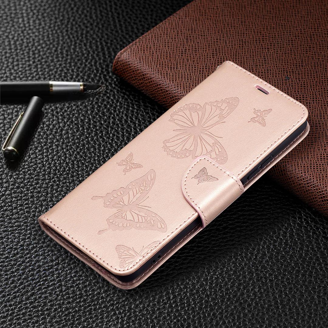 Imprint Butterflies Flower Wallet Stand Leather Case for Xiaomi Mi 11i / Poco F3 / Redmi K40 Pro / Redmi K40 / Redmi K40 Pro+