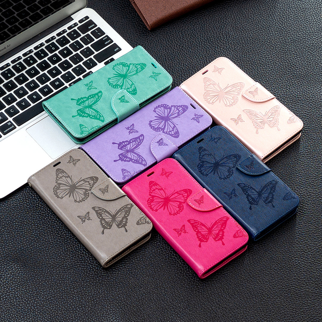 Imprint Butterflies Flower Wallet Stand Leather Case for Xiaomi Mi 11i / Poco F3 / Redmi K40 Pro / Redmi K40 / Redmi K40 Pro+