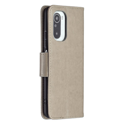 Imprint Butterflies Flower Wallet Stand Leather Case for Xiaomi Mi 11i / Poco F3 / Redmi K40 Pro / Redmi K40 / Redmi K40 Pro+