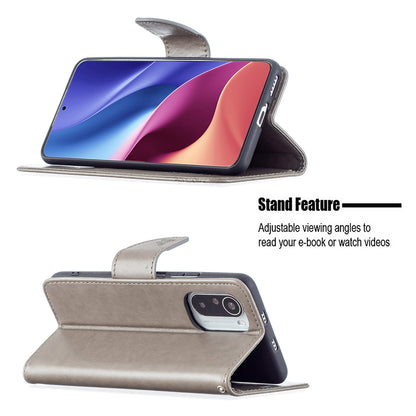 Imprint Butterflies Flower Wallet Stand Leather Case for Xiaomi Mi 11i / Poco F3 / Redmi K40 Pro / Redmi K40 / Redmi K40 Pro+