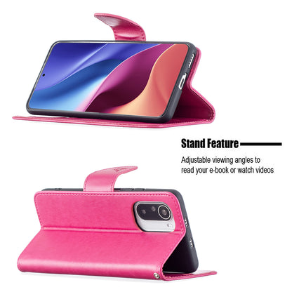 Imprint Butterflies Flower Wallet Stand Leather Case for Xiaomi Mi 11i / Poco F3 / Redmi K40 Pro / Redmi K40 / Redmi K40 Pro+