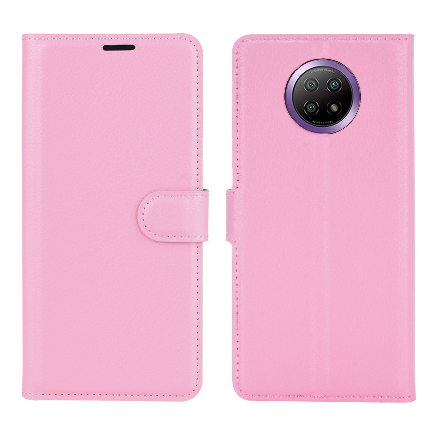 Wallet Design Folio Flip Litchi Texture Leather Phone Case with Stand for Xiaomi Redmi Note 9 5G/Note 9T 5G