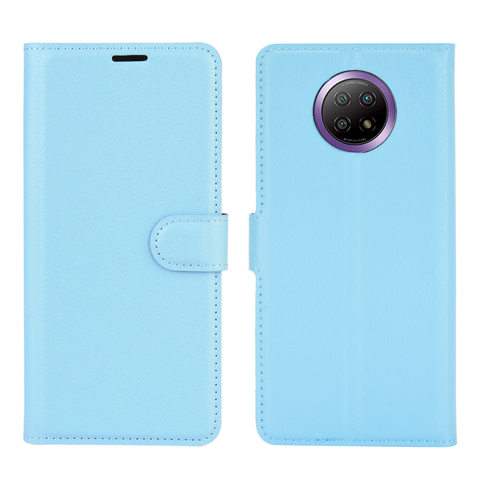 Wallet Design Folio Flip Litchi Texture Leather Phone Case with Stand for Xiaomi Redmi Note 9 5G/Note 9T 5G