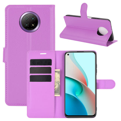 Wallet Design Folio Flip Litchi Texture Leather Phone Case with Stand for Xiaomi Redmi Note 9 5G/Note 9T 5G