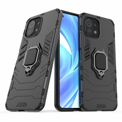 2-in-1 PC TPU Cool Guard Hybrid Cover Well-Protected Case with Ring Holder Kickstand for Xiaomi Mi 11 Lite 4G / 5G / 11 Lite 5G NE
