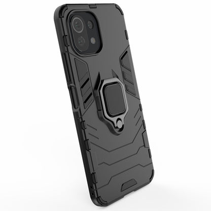 2-in-1 PC TPU Cool Guard Hybrid Cover Well-Protected Case with Ring Holder Kickstand for Xiaomi Mi 11 Lite 4G / 5G / 11 Lite 5G NE