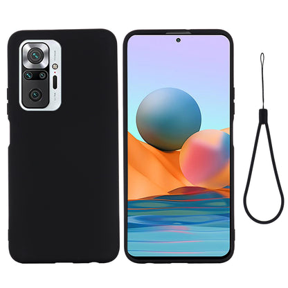 Liquid Silicone Soft Cover Case with Handy Strap for Xiaomi Redmi Note 10 Pro Max / Redmi Note 10 Pro