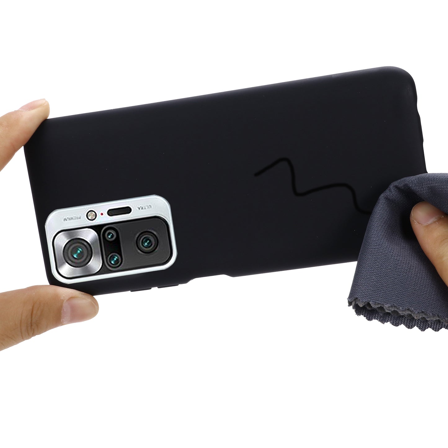 Liquid Silicone Soft Cover Case with Handy Strap for Xiaomi Redmi Note 10 Pro Max / Redmi Note 10 Pro
