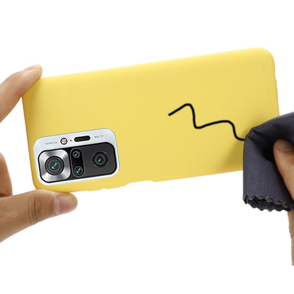 Liquid Silicone Soft Cover Case with Handy Strap for Xiaomi Redmi Note 10 Pro Max / Redmi Note 10 Pro