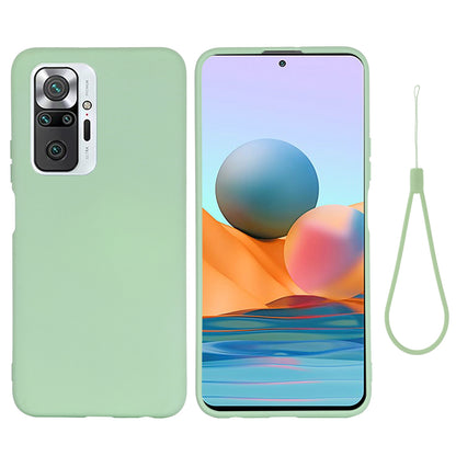 Liquid Silicone Soft Cover Case with Handy Strap for Xiaomi Redmi Note 10 Pro Max / Redmi Note 10 Pro