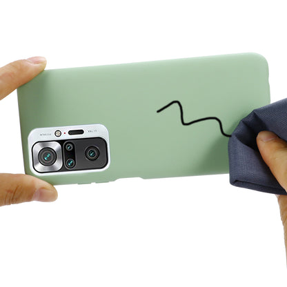 Liquid Silicone Soft Cover Case with Handy Strap for Xiaomi Redmi Note 10 Pro Max / Redmi Note 10 Pro