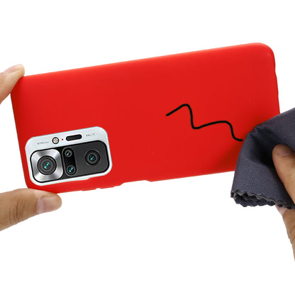 Liquid Silicone Soft Cover Case with Handy Strap for Xiaomi Redmi Note 10 Pro Max / Redmi Note 10 Pro