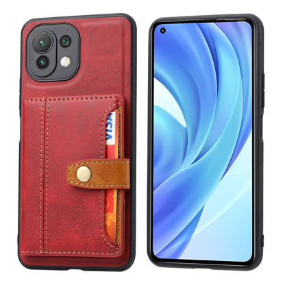 PU Leather Coated TPU Case [Card Slots] [Kickstand] for Xiaomi Mi 11 Lite 4G / 5G / 11 Lite 5G NE