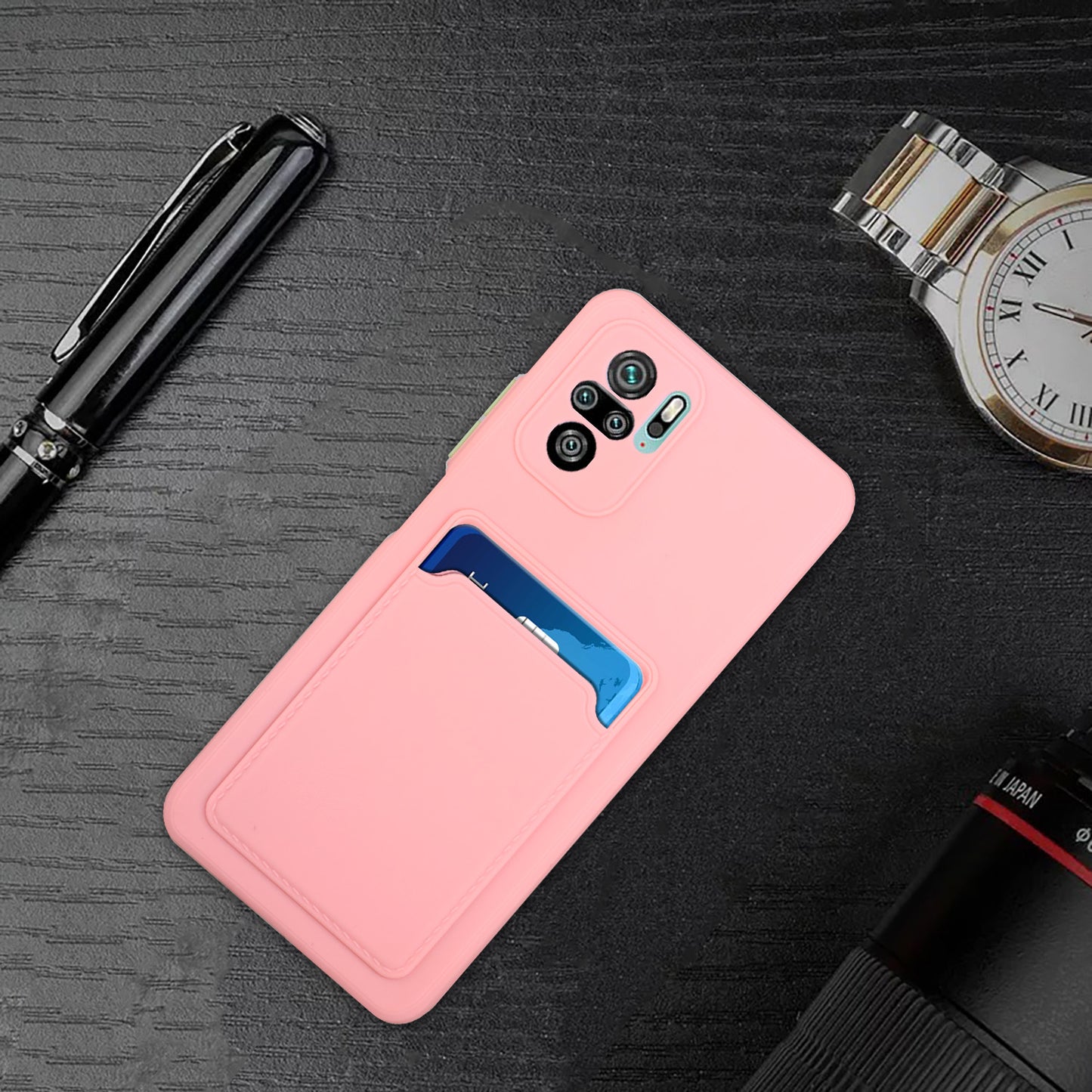 Soft TPU Phone Case Cover with Card Slot for Xiaomi Redmi Note 10 4G / Redmi Note 10S / Poco M5s 4G