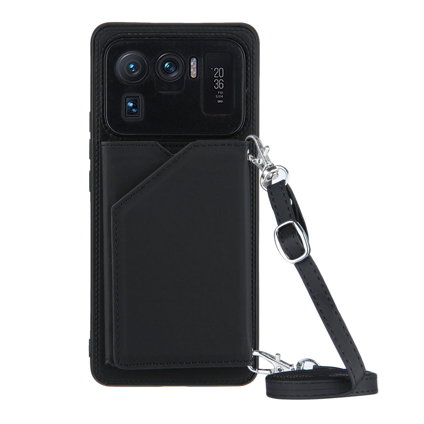 Stand Card Holder Rubberized Leather Skin TPU Phone Case for Xiaomi Mi 11 Ultra