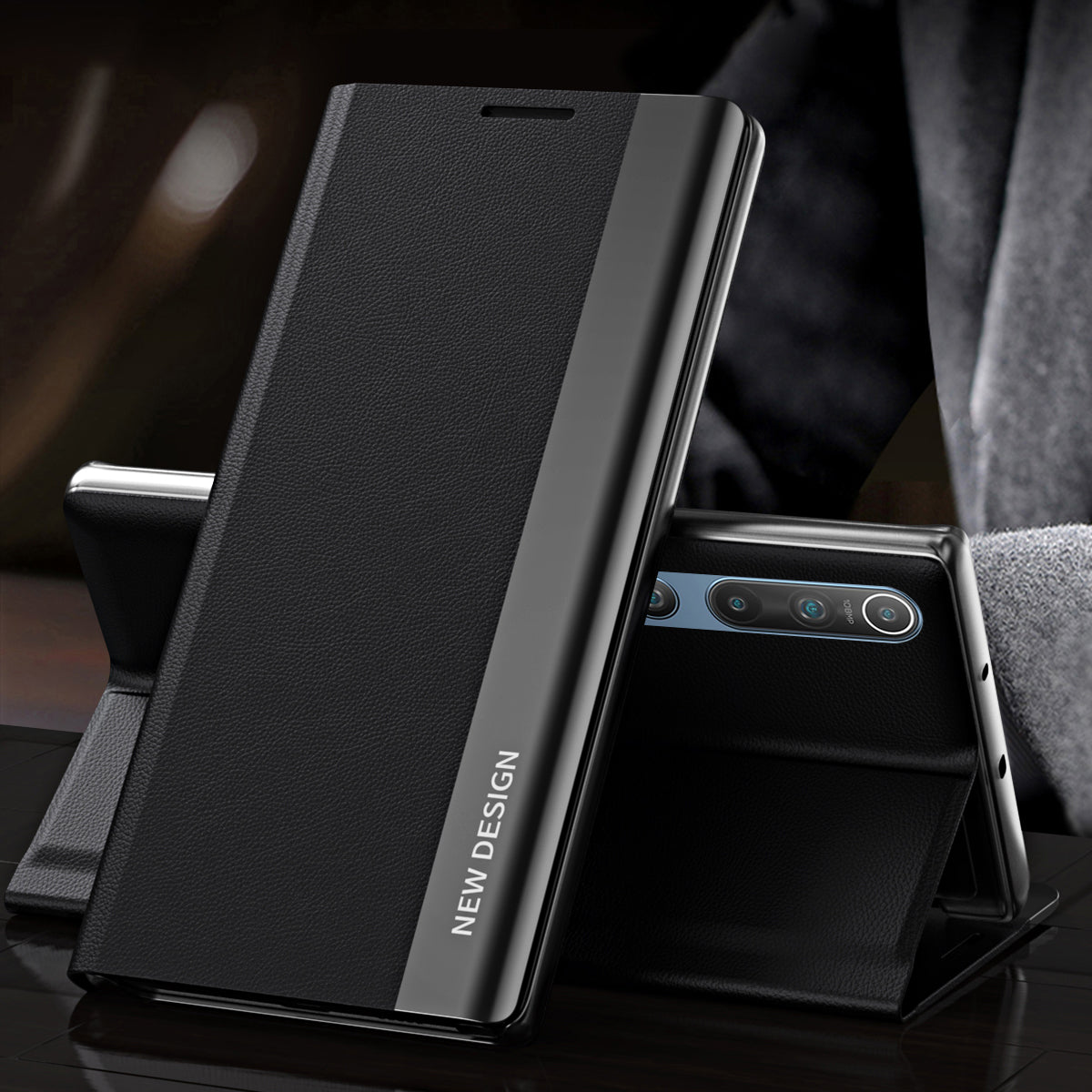 Auto-absorbed Stand Design Cell Phone Protective Case Shell for Xiaomi Mi 10