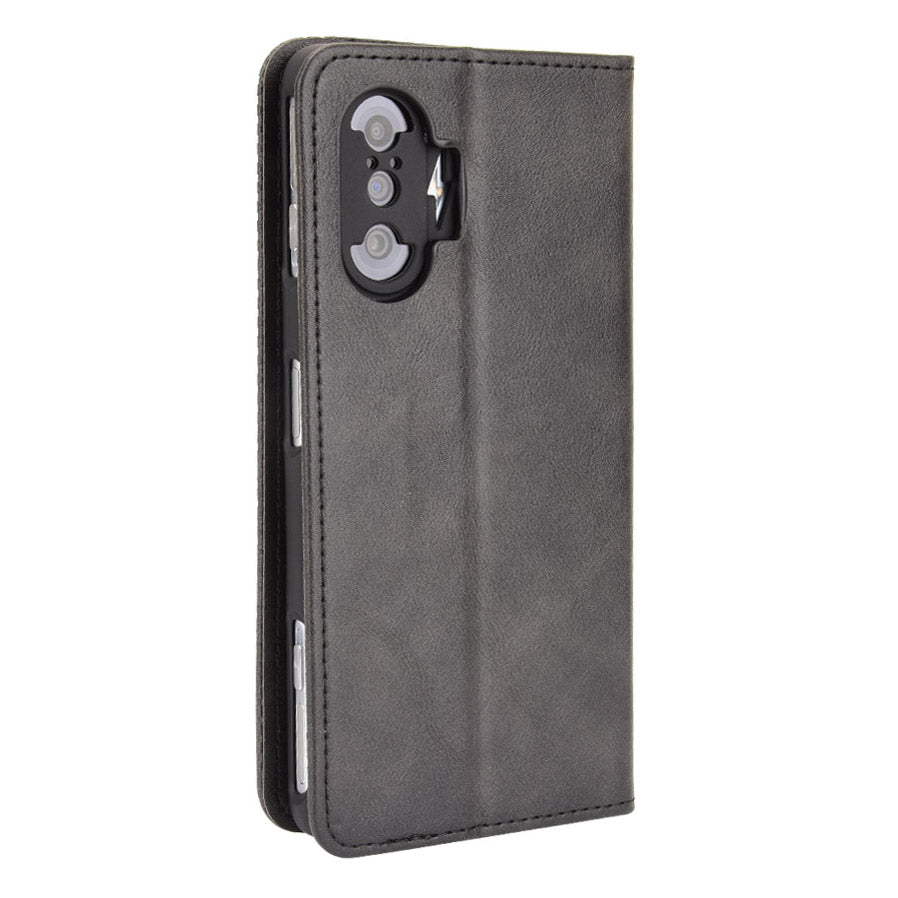 Retro Style Auto-absorbed PU Leather Phone Case Wallet Stand Cover for Xiaomi Poco F3 GT/Redmi K40 Gaming