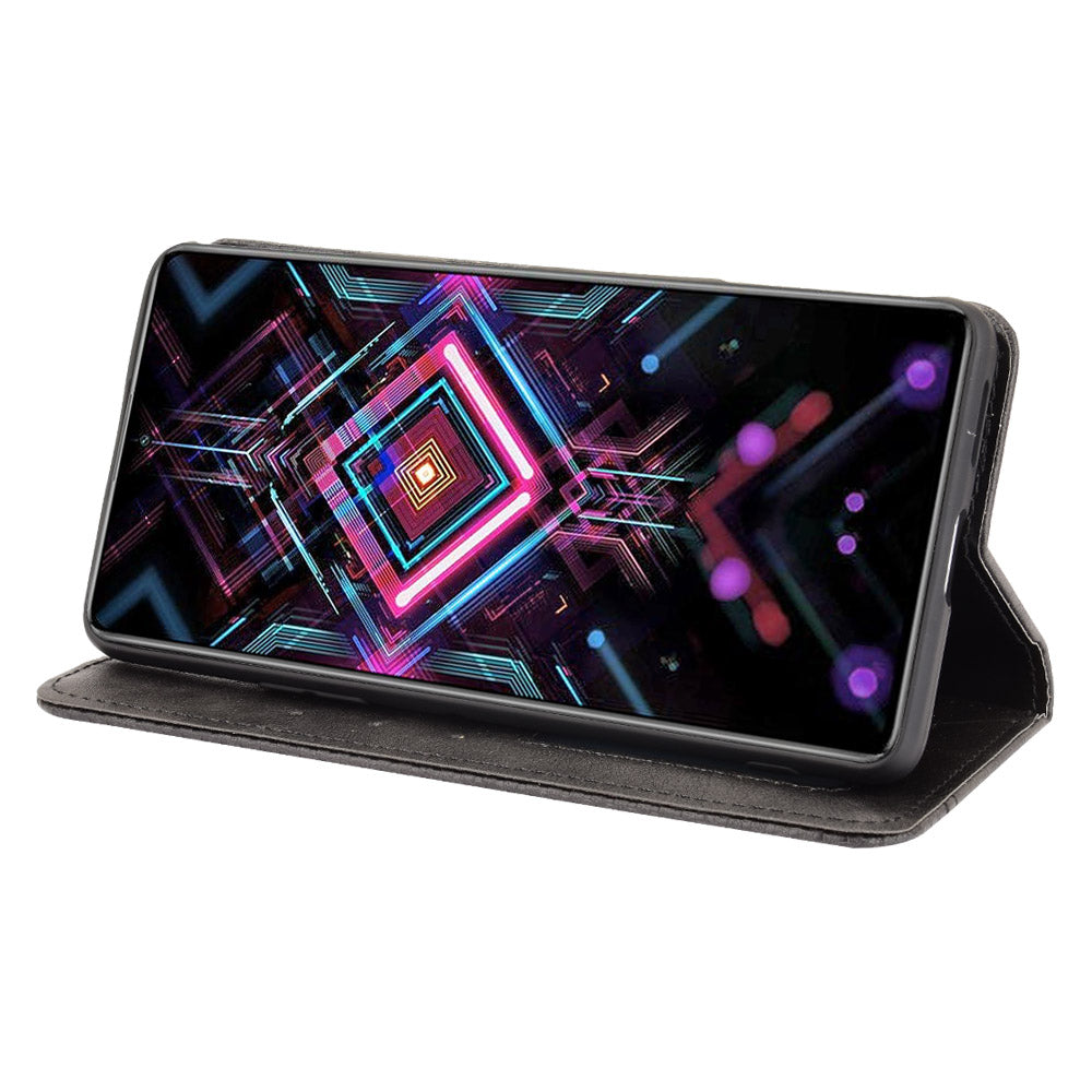 Retro Style Auto-absorbed PU Leather Phone Case Wallet Stand Cover for Xiaomi Poco F3 GT/Redmi K40 Gaming