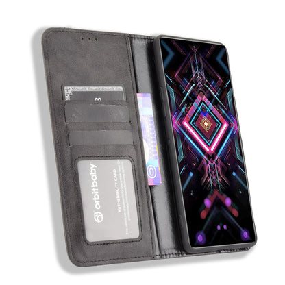 Retro Style Auto-absorbed PU Leather Phone Case Wallet Stand Cover for Xiaomi Poco F3 GT/Redmi K40 Gaming