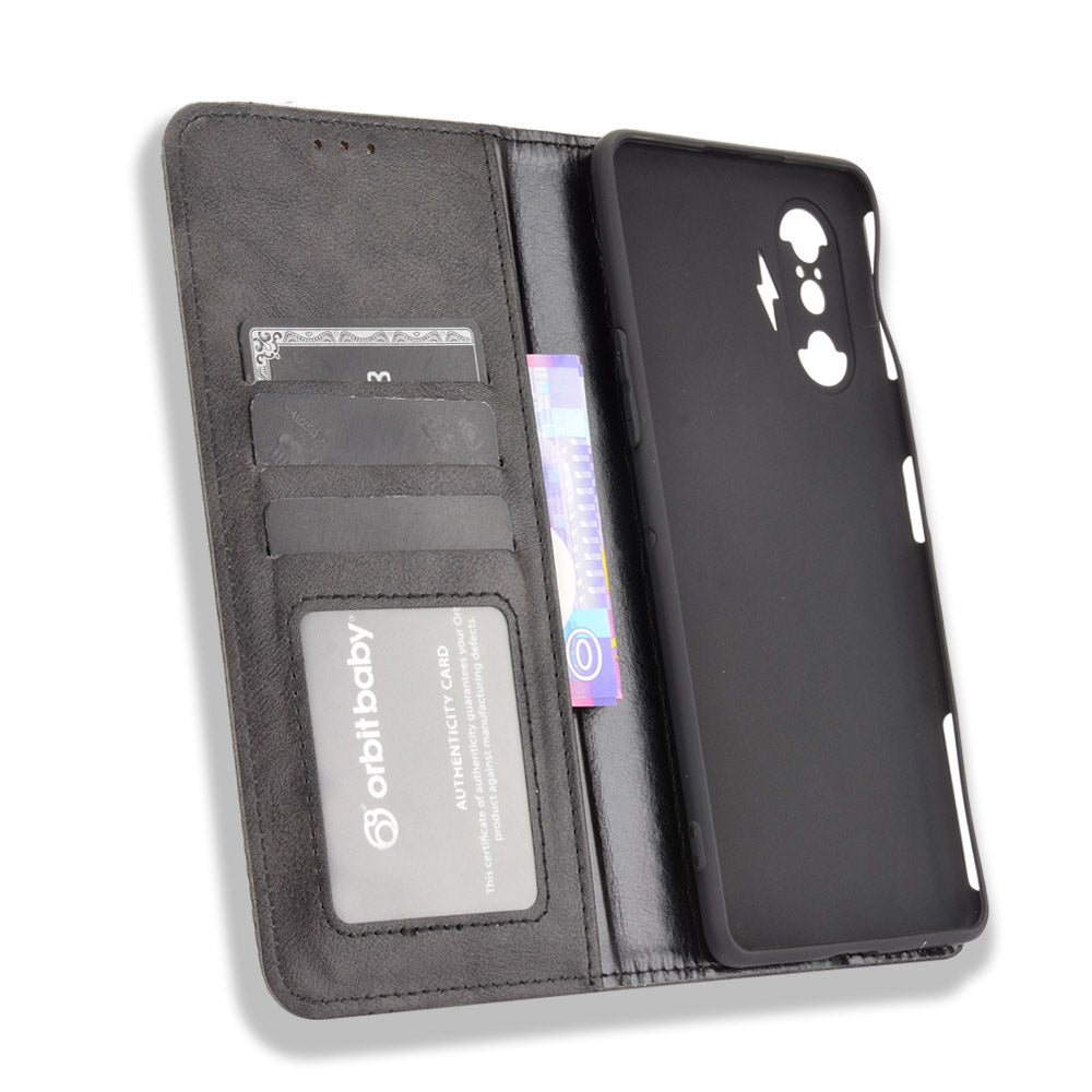Retro Style Auto-absorbed PU Leather Phone Case Wallet Stand Cover for Xiaomi Poco F3 GT/Redmi K40 Gaming
