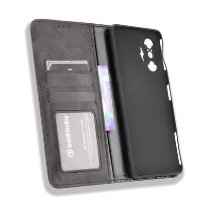 Retro Style Auto-absorbed PU Leather Phone Case Wallet Stand Cover for Xiaomi Poco F3 GT/Redmi K40 Gaming