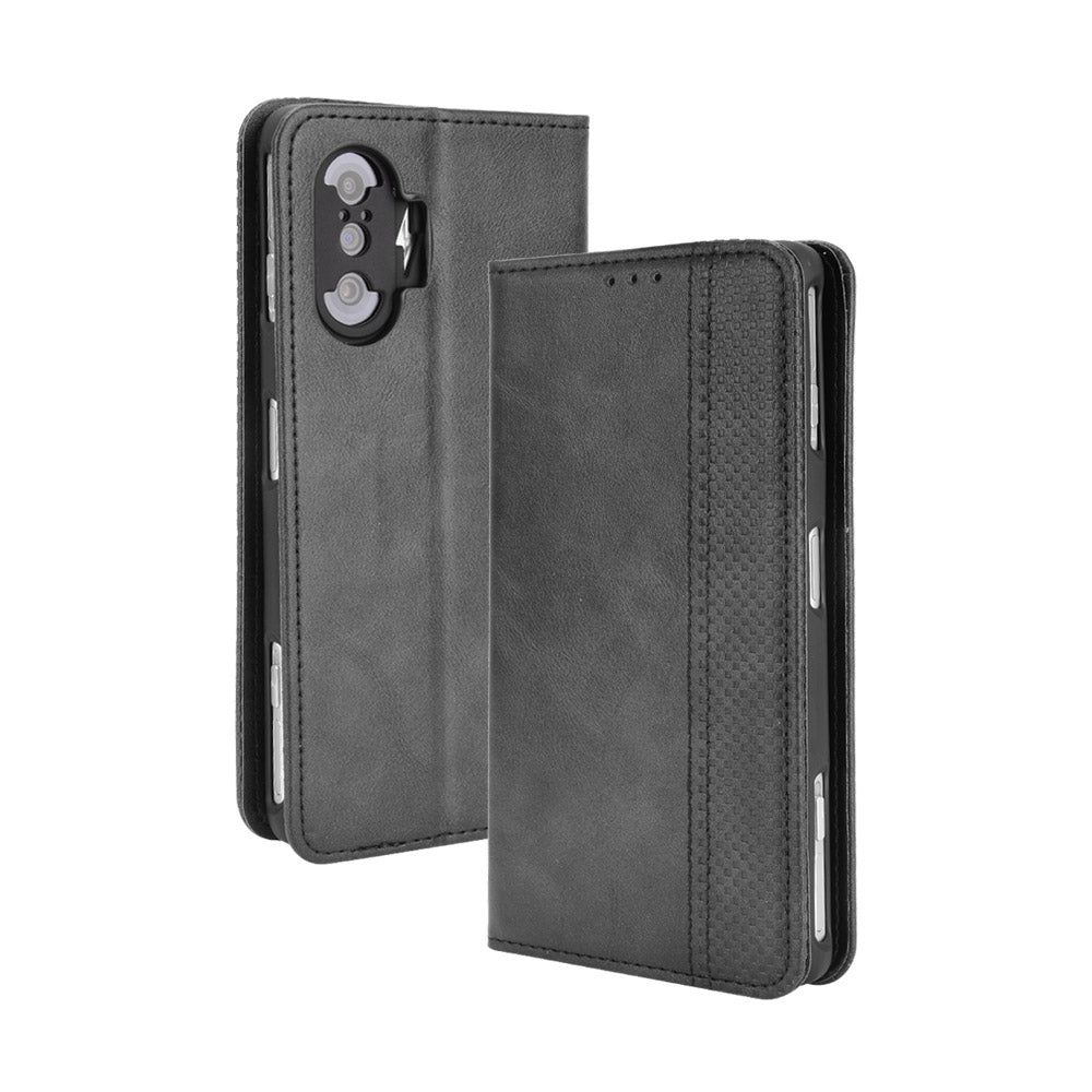 Retro Style Auto-absorbed PU Leather Phone Case Wallet Stand Cover for Xiaomi Poco F3 GT/Redmi K40 Gaming