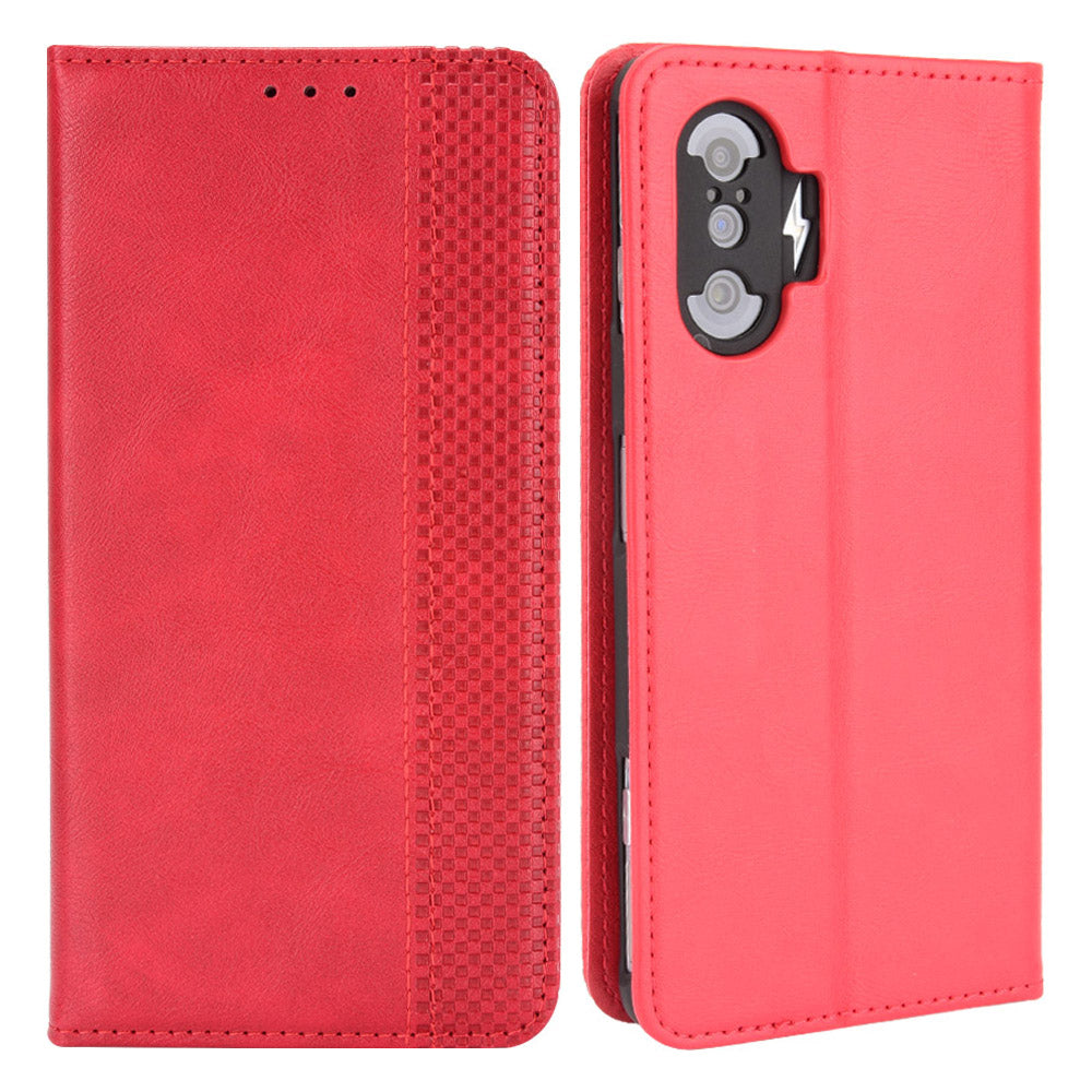 Retro Style Auto-absorbed PU Leather Phone Case Wallet Stand Cover for Xiaomi Poco F3 GT/Redmi K40 Gaming