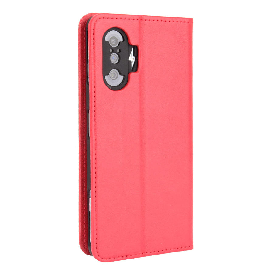 Retro Style Auto-absorbed PU Leather Phone Case Wallet Stand Cover for Xiaomi Poco F3 GT/Redmi K40 Gaming