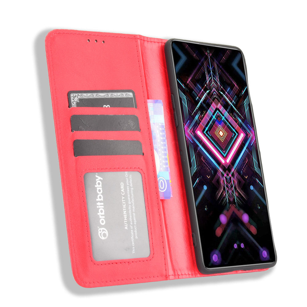 Retro Style Auto-absorbed PU Leather Phone Case Wallet Stand Cover for Xiaomi Poco F3 GT/Redmi K40 Gaming