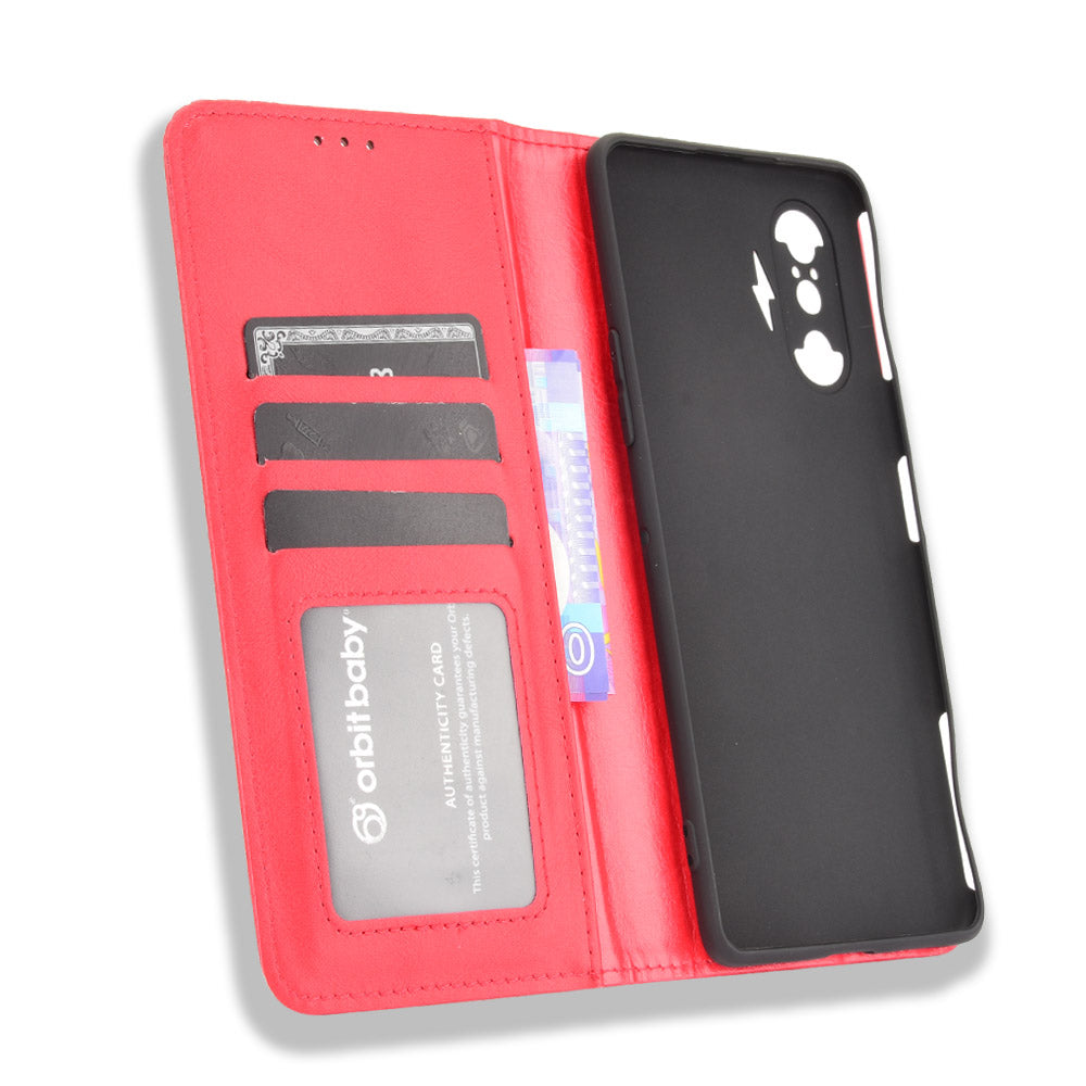 Retro Style Auto-absorbed PU Leather Phone Case Wallet Stand Cover for Xiaomi Poco F3 GT/Redmi K40 Gaming