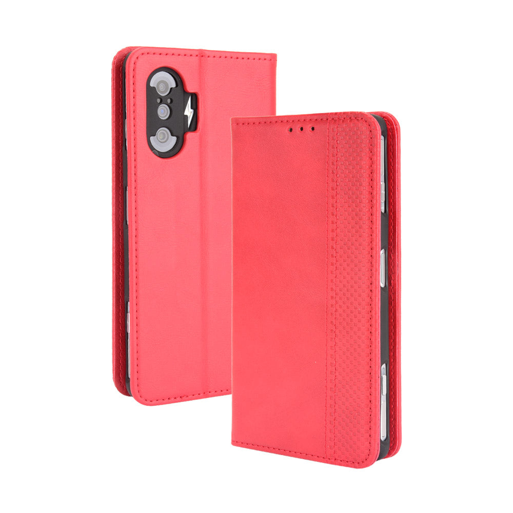 Retro Style Auto-absorbed PU Leather Phone Case Wallet Stand Cover for Xiaomi Poco F3 GT/Redmi K40 Gaming
