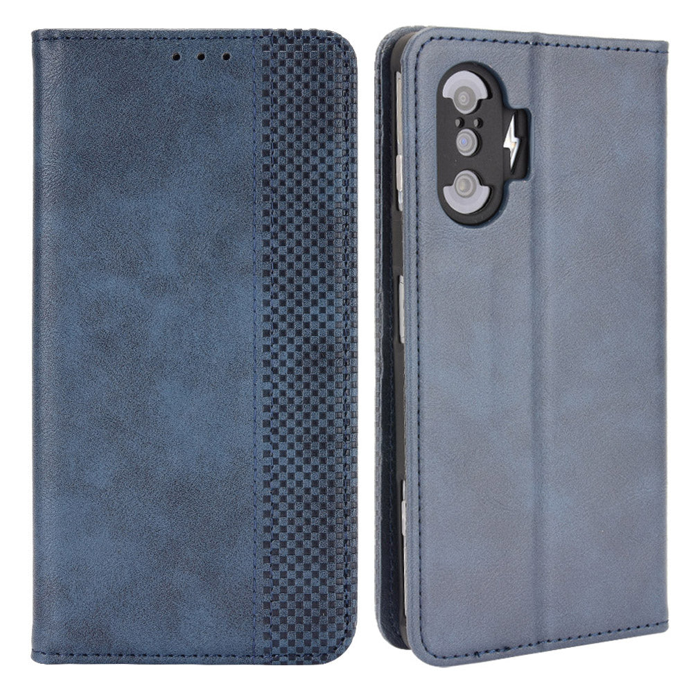 Retro Style Auto-absorbed PU Leather Phone Case Wallet Stand Cover for Xiaomi Poco F3 GT/Redmi K40 Gaming