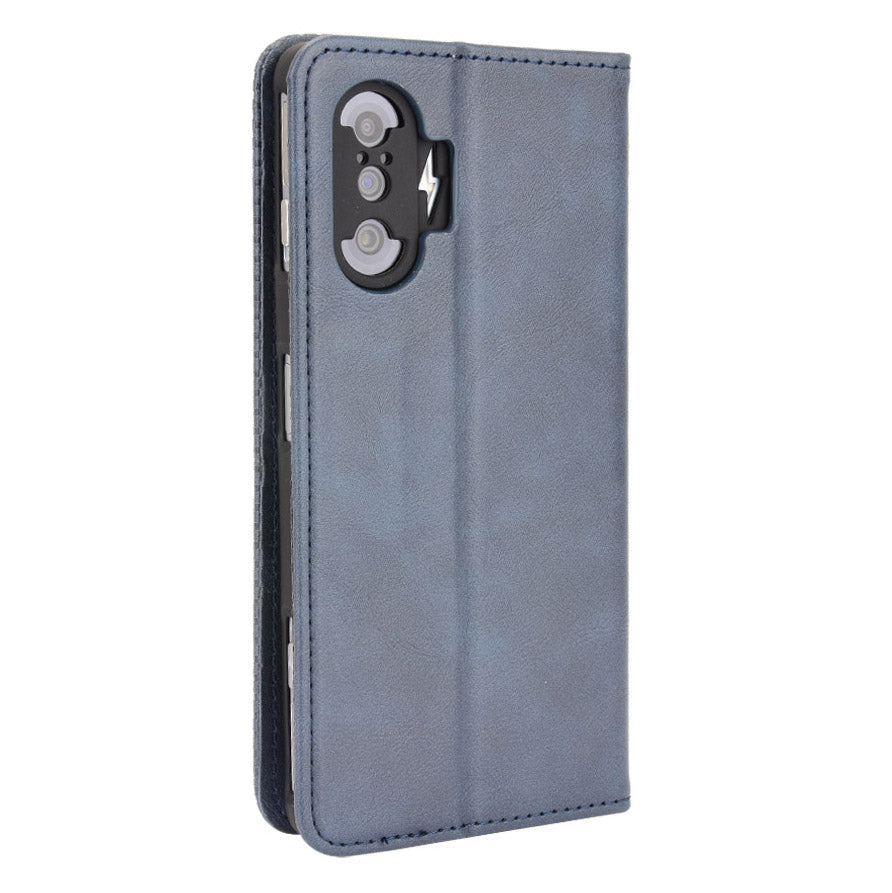 Retro Style Auto-absorbed PU Leather Phone Case Wallet Stand Cover for Xiaomi Poco F3 GT/Redmi K40 Gaming