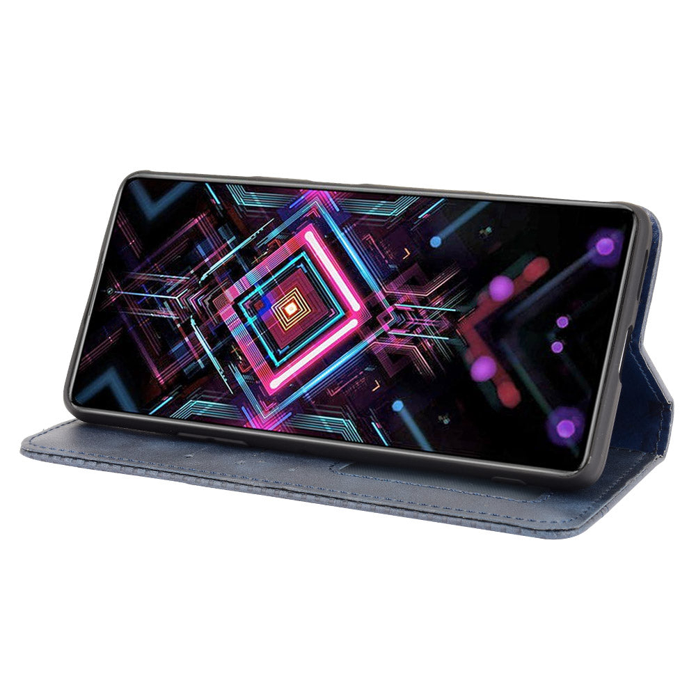 Retro Style Auto-absorbed PU Leather Phone Case Wallet Stand Cover for Xiaomi Poco F3 GT/Redmi K40 Gaming