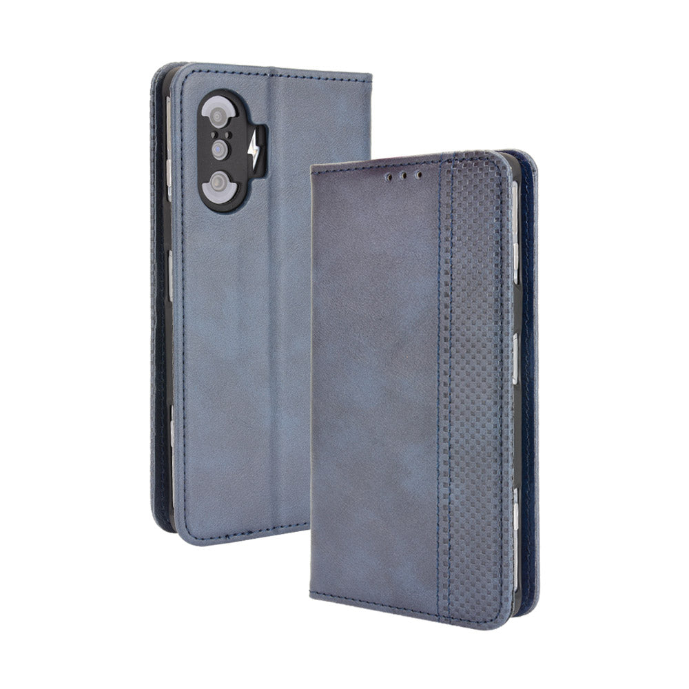 Retro Style Auto-absorbed PU Leather Phone Case Wallet Stand Cover for Xiaomi Poco F3 GT/Redmi K40 Gaming