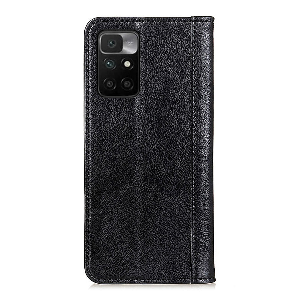 Litchi Texture Split Leather Anti Drop Wallet Stand Phone Cover Case for Xiaomi Redmi Note 11 4G (MediaTek)/Redmi 10 4G/Redmi 10 2022 4G/10 Prime