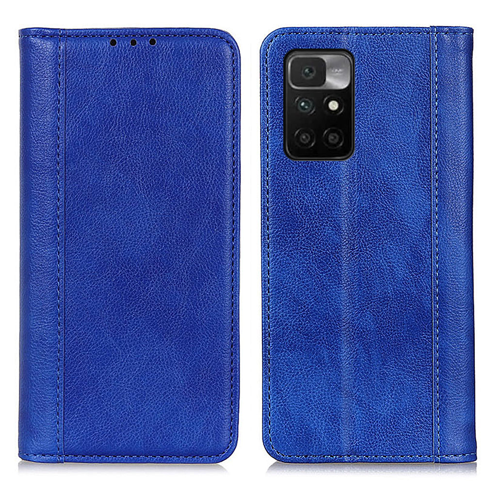 Litchi Texture Split Leather Anti Drop Wallet Stand Phone Cover Case for Xiaomi Redmi Note 11 4G (MediaTek)/Redmi 10 4G/Redmi 10 2022 4G/10 Prime