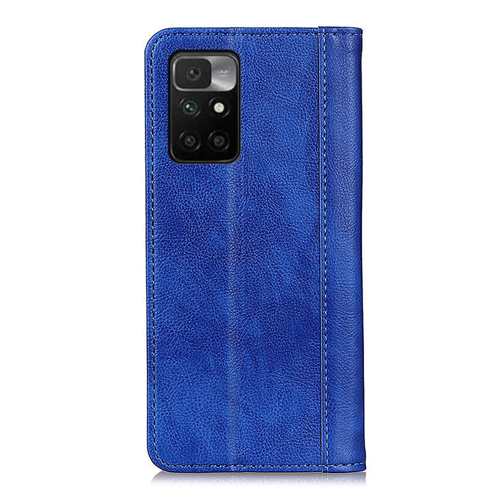 Litchi Texture Split Leather Anti Drop Wallet Stand Phone Cover Case for Xiaomi Redmi Note 11 4G (MediaTek)/Redmi 10 4G/Redmi 10 2022 4G/10 Prime