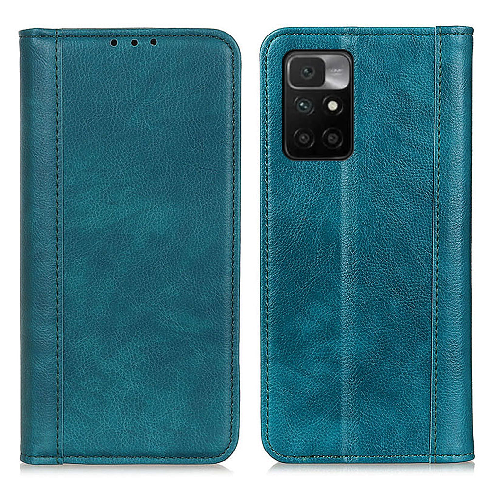 Litchi Texture Split Leather Anti Drop Wallet Stand Phone Cover Case for Xiaomi Redmi Note 11 4G (MediaTek)/Redmi 10 4G/Redmi 10 2022 4G/10 Prime