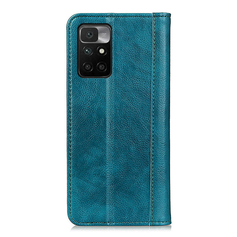 Litchi Texture Split Leather Anti Drop Wallet Stand Phone Cover Case for Xiaomi Redmi Note 11 4G (MediaTek)/Redmi 10 4G/Redmi 10 2022 4G/10 Prime