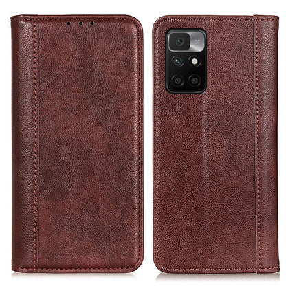 Litchi Texture Split Leather Anti Drop Wallet Stand Phone Cover Case for Xiaomi Redmi Note 11 4G (MediaTek)/Redmi 10 4G/Redmi 10 2022 4G/10 Prime