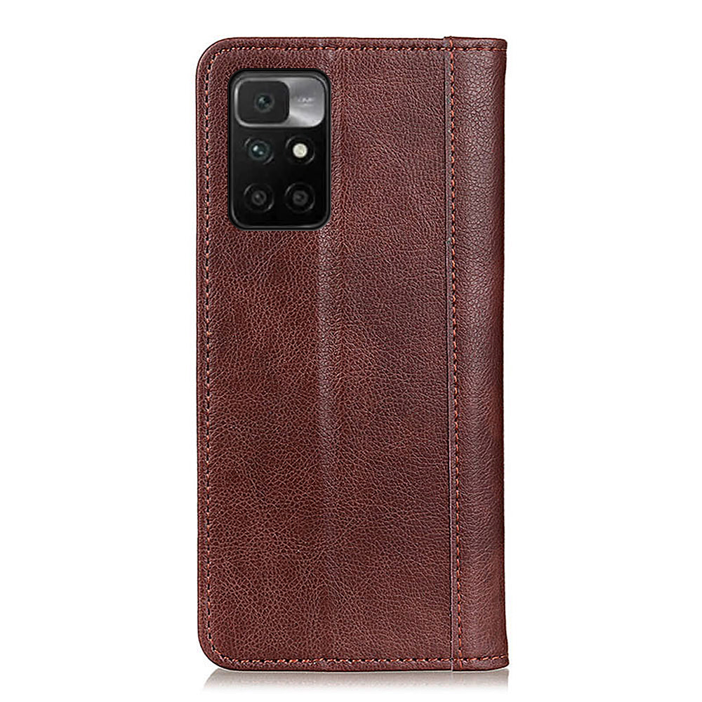 Litchi Texture Split Leather Anti Drop Wallet Stand Phone Cover Case for Xiaomi Redmi Note 11 4G (MediaTek)/Redmi 10 4G/Redmi 10 2022 4G/10 Prime