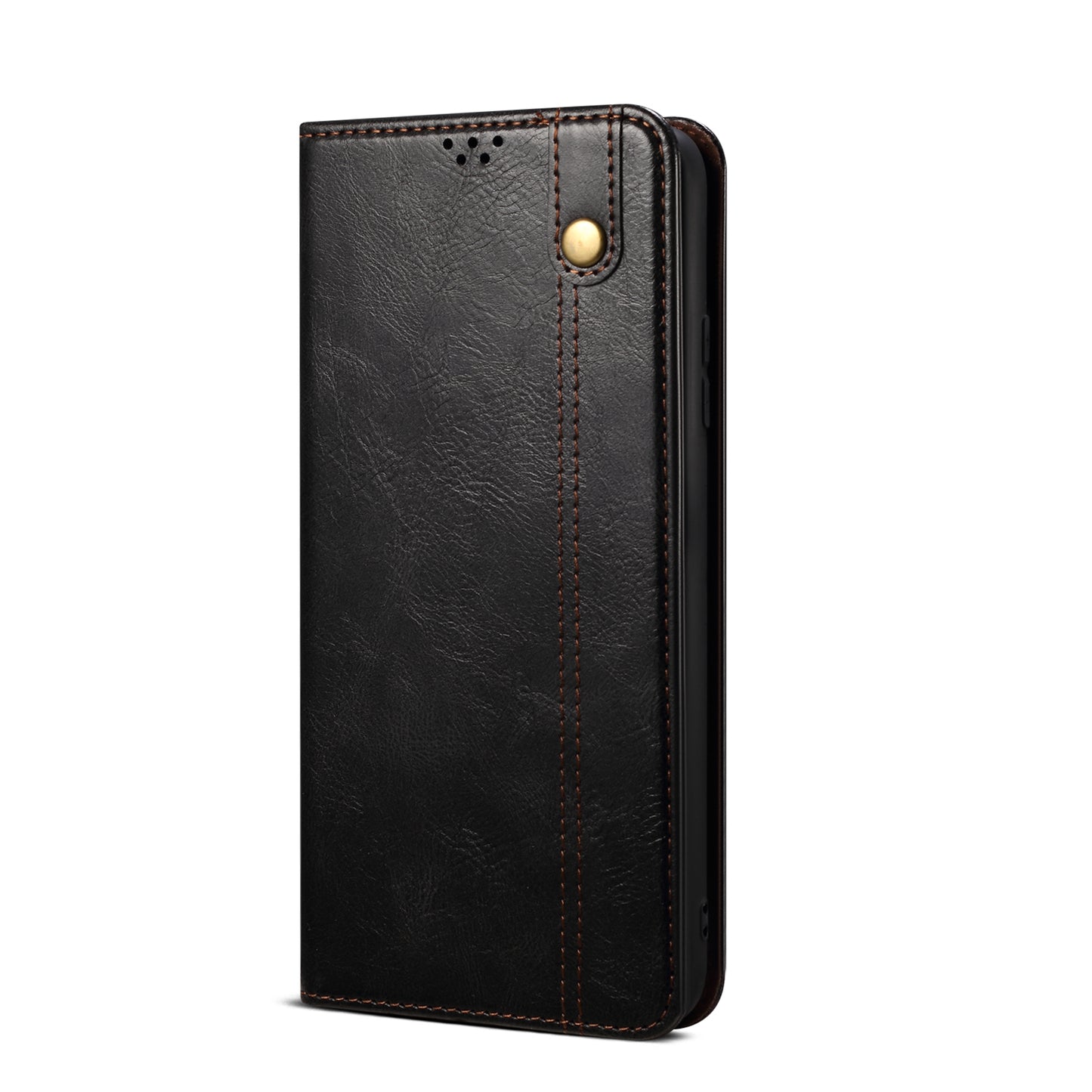Waxy Crazy Horse Texture Wallet Stand Magnetic Closure PU Leather Phone Case for Xiaomi Redmi 10 4G (2021)/10 Prime/10 2022 4G/Note 11 4G (MediaTek)
