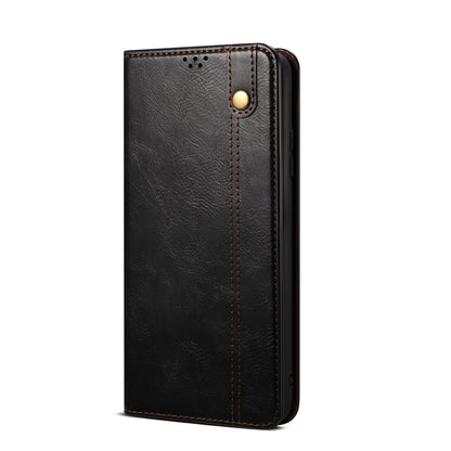 Waxy Crazy Horse Texture Wallet Stand Magnetic Closure PU Leather Phone Case for Xiaomi Redmi 10 4G (2021)/10 Prime/10 2022 4G/Note 11 4G (MediaTek)