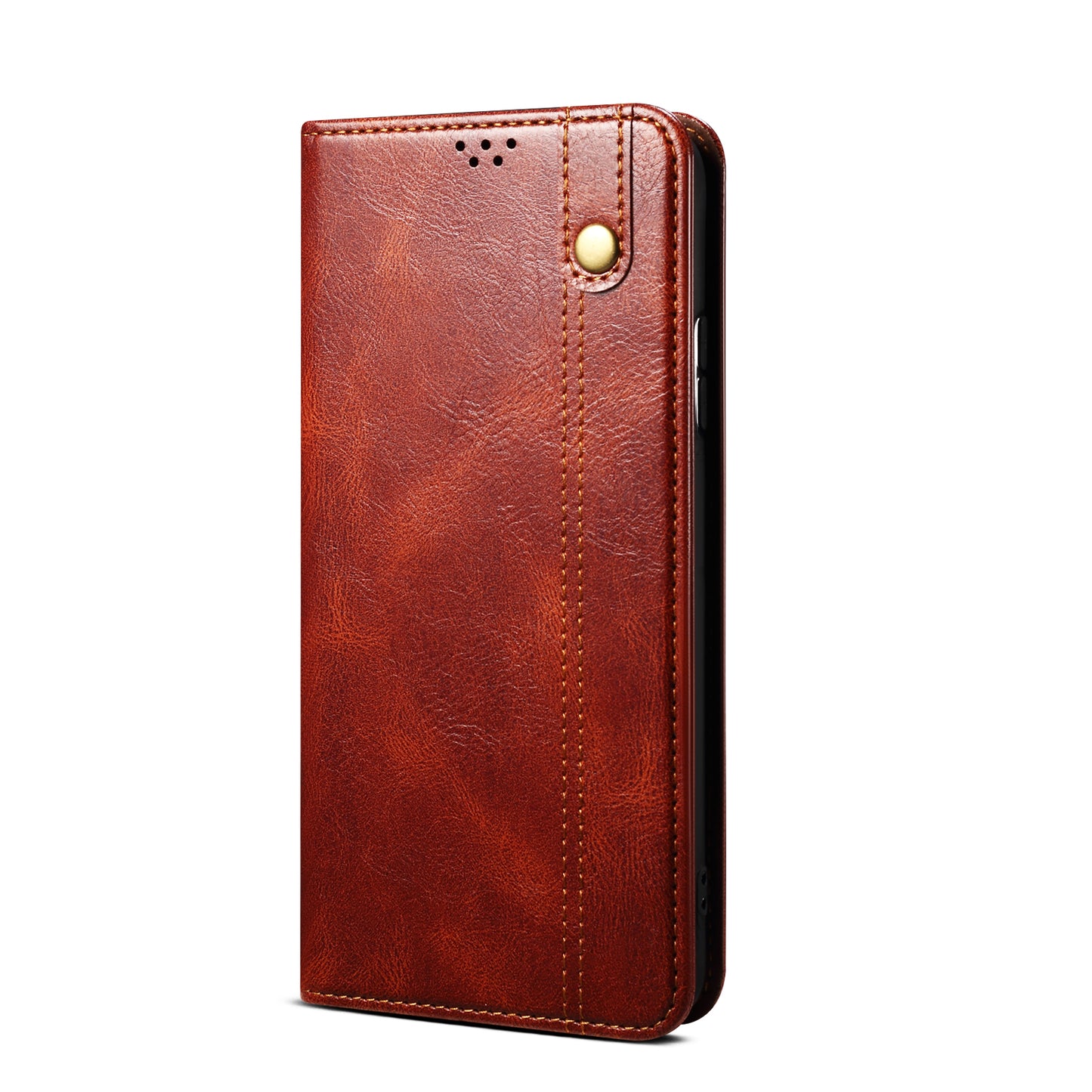 Waxy Crazy Horse Texture Wallet Stand Magnetic Closure PU Leather Phone Case for Xiaomi Redmi 10 4G (2021)/10 Prime/10 2022 4G/Note 11 4G (MediaTek)
