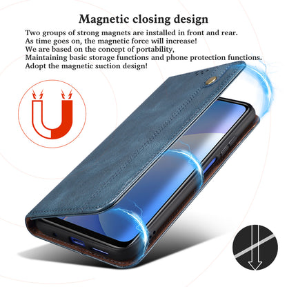 Waxy Crazy Horse Texture Wallet Stand Magnetic Closure PU Leather Phone Case for Xiaomi Redmi 10 4G (2021)/10 Prime/10 2022 4G/Note 11 4G (MediaTek)