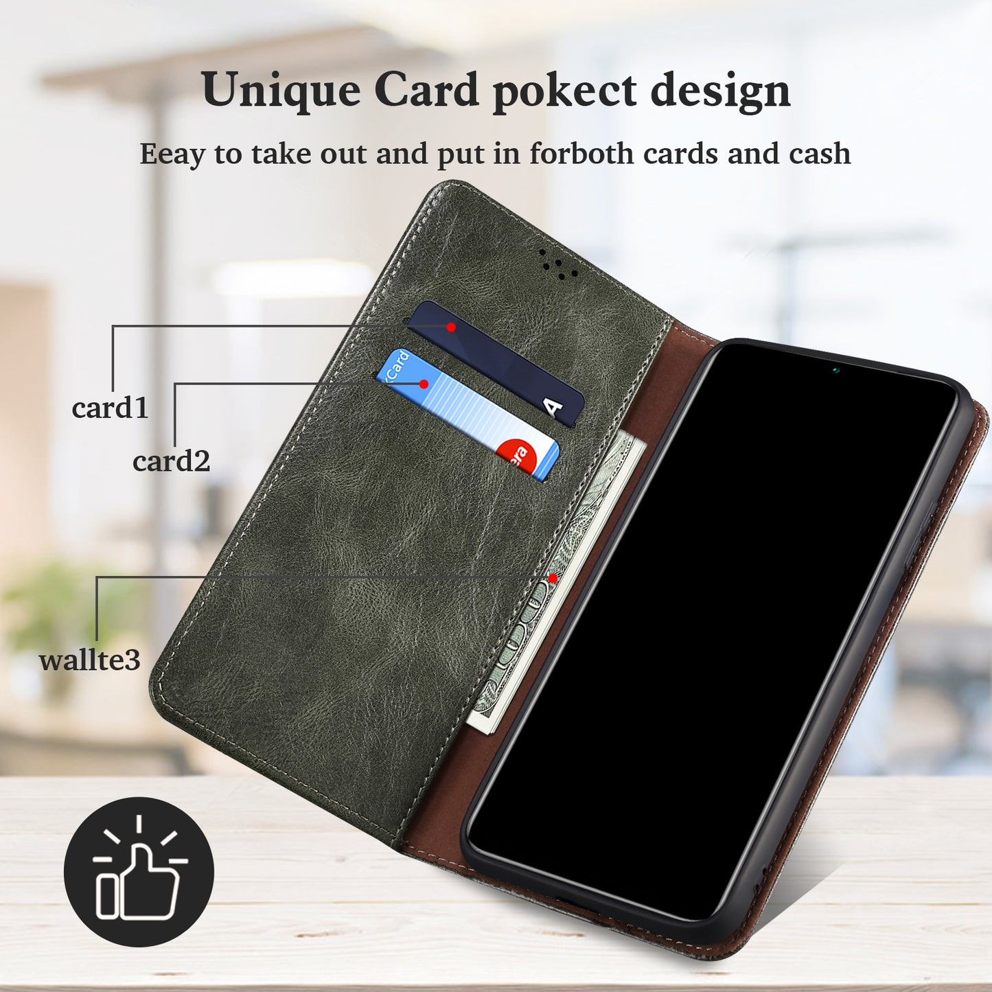 Waxy Crazy Horse Texture Wallet Stand Magnetic Closure PU Leather Phone Case for Xiaomi Redmi 10 4G (2021)/10 Prime/10 2022 4G/Note 11 4G (MediaTek)