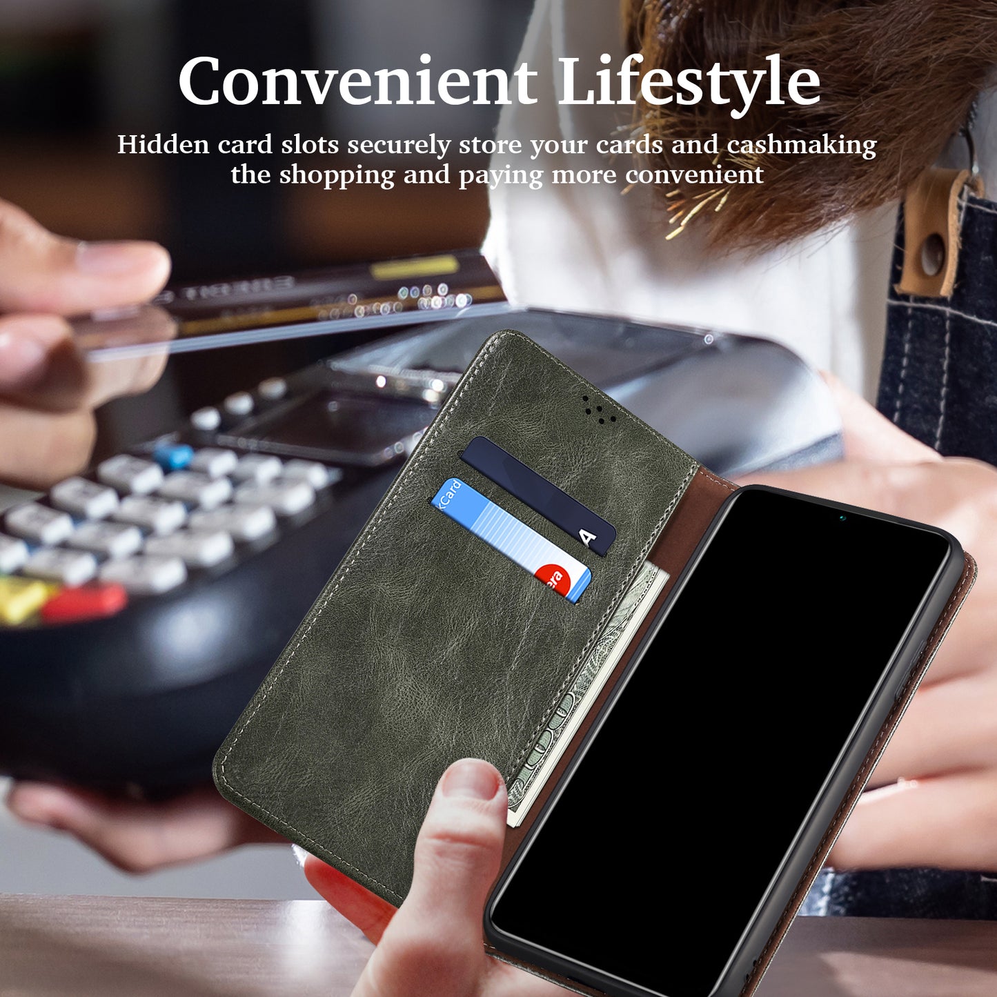 Waxy Crazy Horse Texture Wallet Stand Magnetic Closure PU Leather Phone Case for Xiaomi Redmi 10 4G (2021)/10 Prime/10 2022 4G/Note 11 4G (MediaTek)
